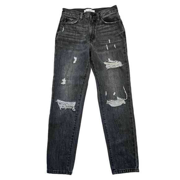 Kancan Estilo Black Dark Denim Skinny Jeans Cotton Distressed High Rise 1/24 - Picture 1 of 11